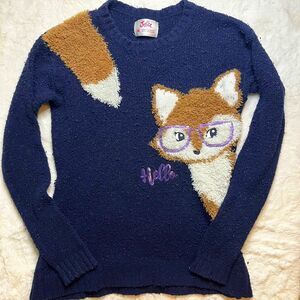 Justice Sequin fox sparkle sweater